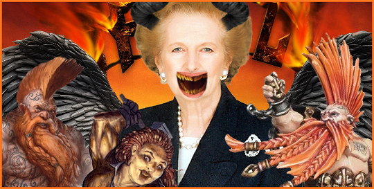 Warhammer used to take aim at politicians – and Thatcher – in its campaigns