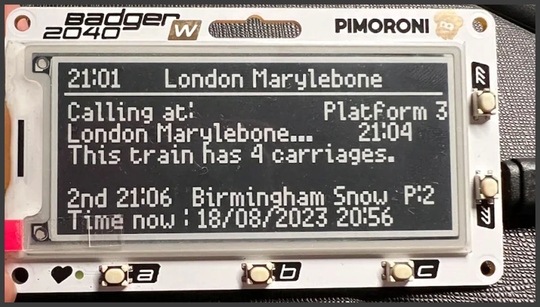 Build your own E Ink train departure board for under £20