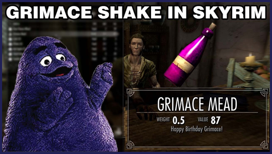 The Grimace Shake has arrived in Skyrim, thanks to this new mod